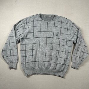 Vintage‎ Shenandoah Sweater Mens XL Golfer Emboridered Check USA 80s 90s Granpda